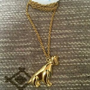 Gold dinosaur necklace